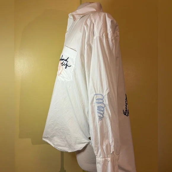 Scotch & Soda White Button-Down Shirt with Embroidered Tag - Picture 7 of 13